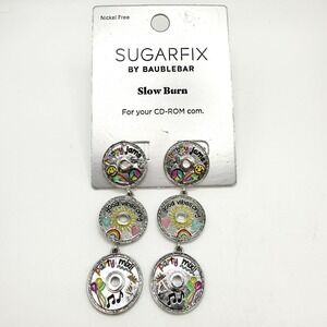 Sugarfix by Baublebar Slow Burn CD Music Dangling Earrings‎ 80s 90s Fun NWT NEW